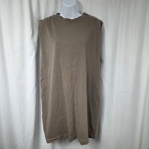 H M Womens Medium Sleeveless Crew Neck Oversized T Shirt Dress Brown